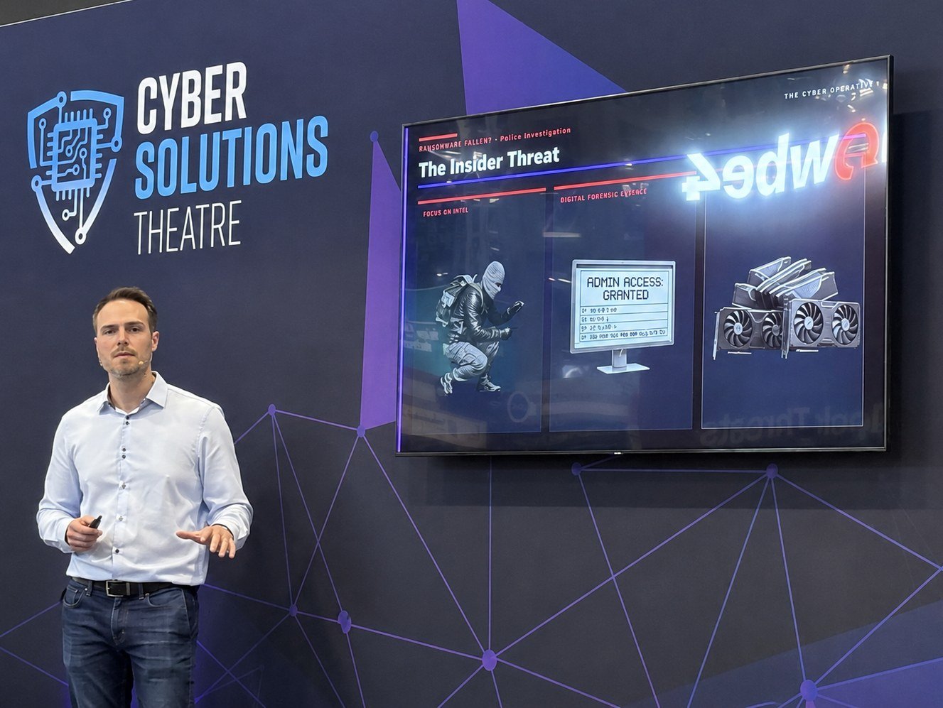 Adam Pilton speaking at the National Cyber Security Show